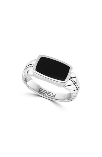 Effy Sterling Silver Onyx Signet Ring In Metallic