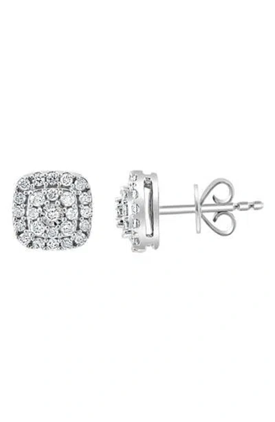 Effy Sterling Silver Pavé Diamond Cushion Stud Earrings In Gray