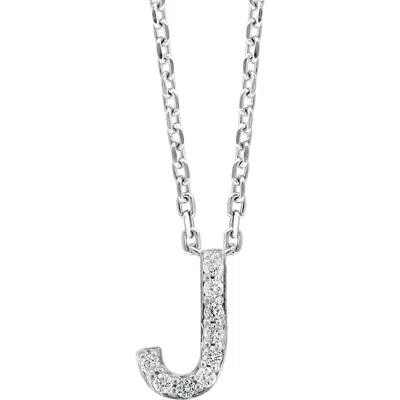 Effy Sterling Silver Pavé Diamond Initial Pendant Necklace In White-j