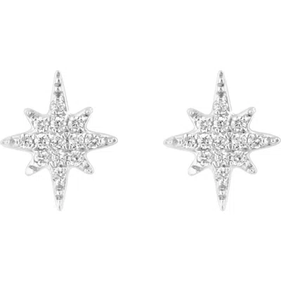 Effy Sterling Silver Pavé Diamond Star Stud Earrings In Gray
