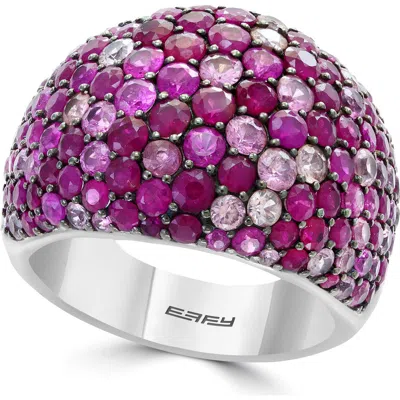 Effy Sterling Silver Pavé Ruby Domed Ring In Purple