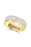 Effy Sterling Silver Pavé Zircon Ring In Yellow