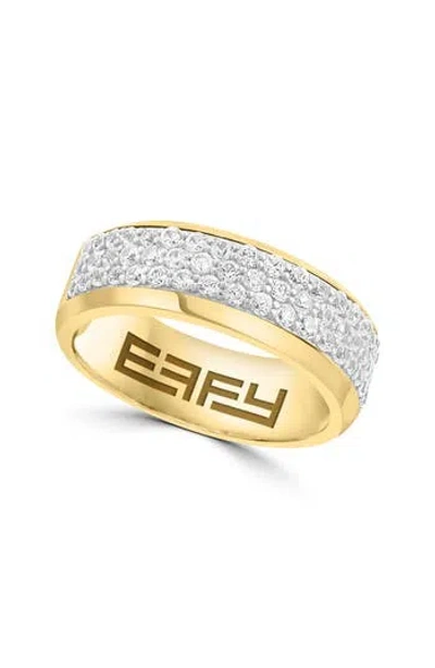 Effy Sterling Silver Pavé Zircon Ring In Yellow