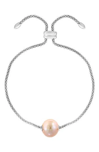 Effy Sterling Silver Peach Freshwater Pearl Slider Bracelet In Metallic