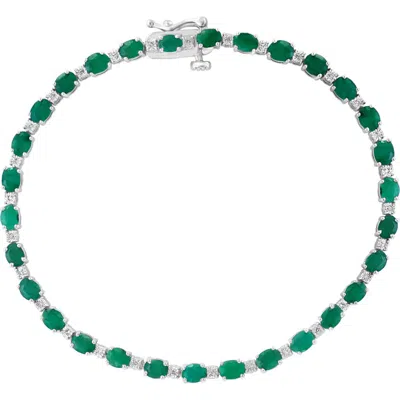 Effy Sterling Silver Ruby Diamond Bracelet In Green