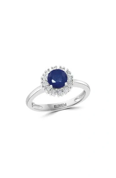 Effy Sterling Silver Sapphire & Diamond Halo Ring In Orange