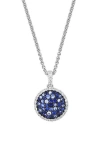 Effy Sterling Silver Sapphire Pendant Necklace In Blue