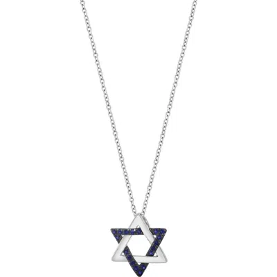 Effy Sterling Silver Sapphire Star Of David Pendant Necklace In Orange