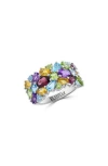 Effy Sterling Silver Semiprecious Stone Cluster Ring In Silver