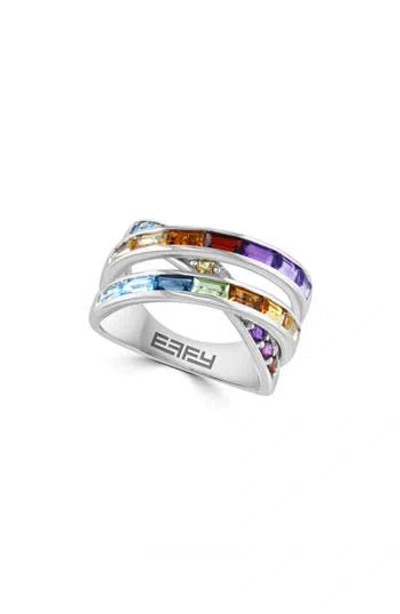 Effy Sterling Silver Semiprecious Stone Multiband Ring