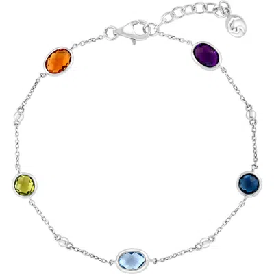 Effy Sterling Silver Semiprecious Stone Station Bracelet In Silver/multi