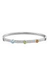 Effy Sterling Silver Station Bangle In Silver