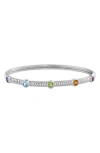 Effy Sterling Silver Station Bangle In Silver