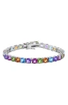 Effy Sterling Silver Stone Bracelet In Blue/green/pink Multi