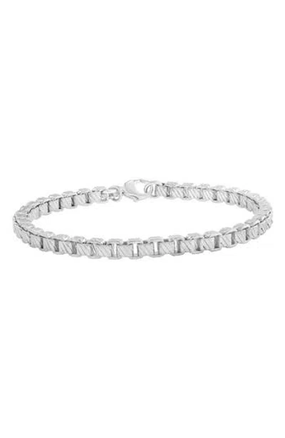 Effy Sterling Silver Textured Box Chain Bracelet In Metallic