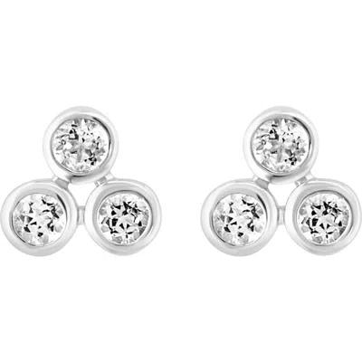 Effy Sterling Silver White Sapphire Cluster Stud Earrings In Orange