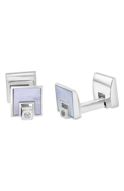 Effy Sterling Silver White Topaz Cufflinks