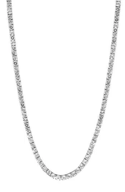 Effy Sterling Silver White Topaz Tennis Necklace In Metallic