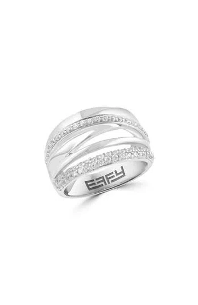 Effy Sterling Silver White Ziron Band Ring