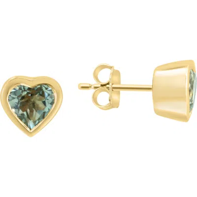 Effy Stone Heart Stud Earrings In Gold