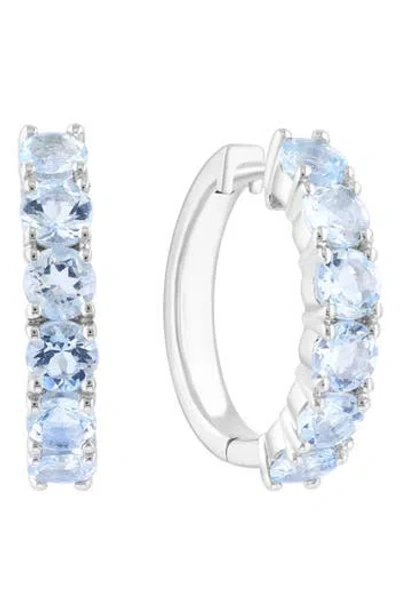 Effy Stone Pavé Hoop Earrings In Silver