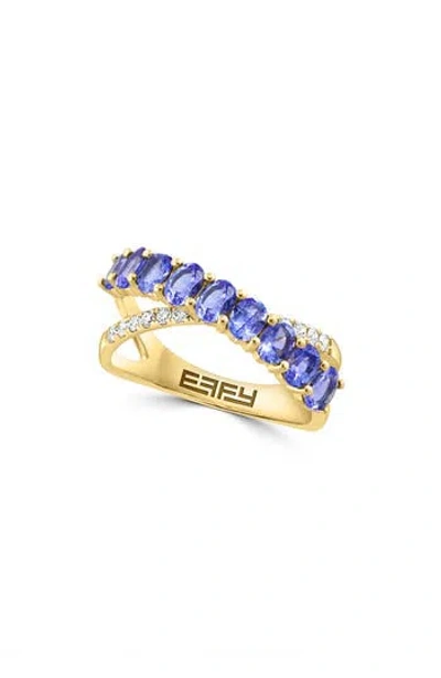 Effy Tanzanite & Diamond Ring In Gold