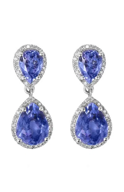 Effy Tanzanite Drop Earrings In 14k White Gold In Purple