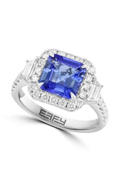 Effy Tanzanite Halo Ring In 14k White Gold In Purple