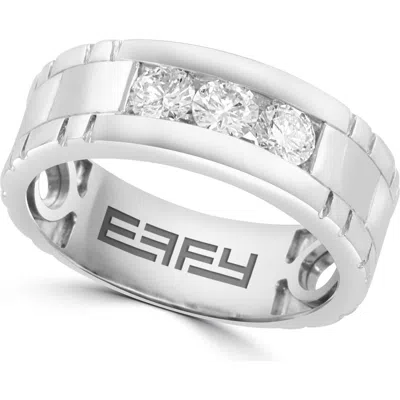 Effy Three-stone Diamond Sterling Silver Band Ring