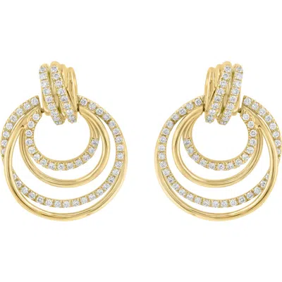 Effy Triple Circle Diamond Drop Earrings In Gold