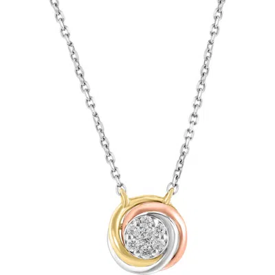 Effy Tri-tone Pavé Diamond Round Pendant Necklace In Gold