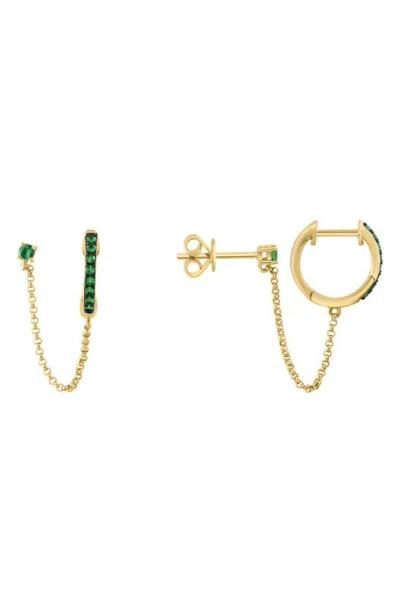 Effy Tsavorite Hoop Earrings In Gold