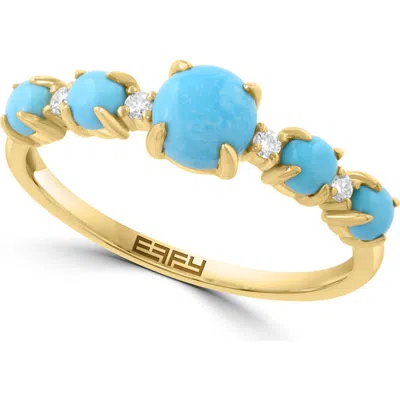Effy Turquoise And Diamond Band Ring In Blue