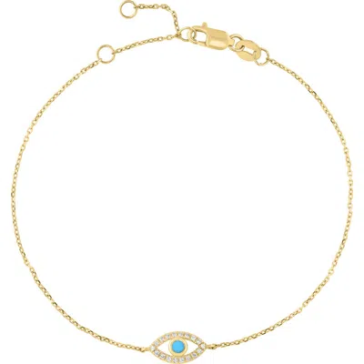 Effy Turquoise & Diamond Evil Eye Bracelet In Blue