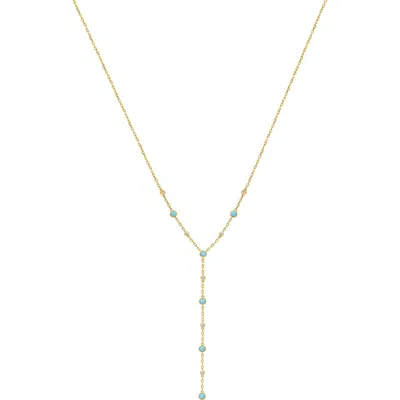 Effy Turquoise & Diamond Station Y-necklace In Gold