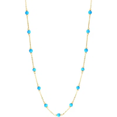 Effy Turquoise Station Necklace In Blue