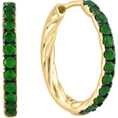 Effy Twisted Hoop Earrings In Green