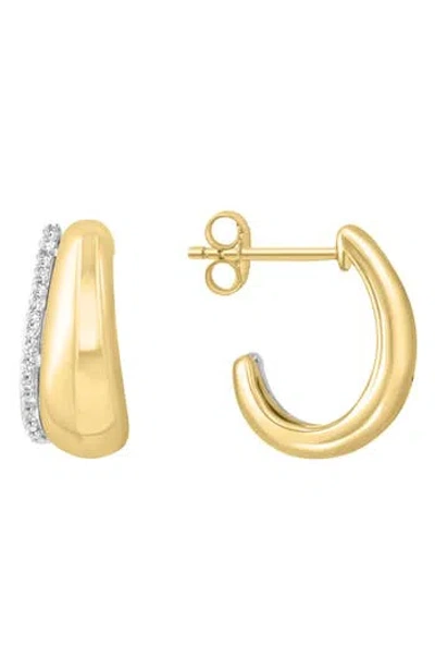 Effy Two-tone 14k Gold Diamond Hoop Earrings In Yellow Gold
