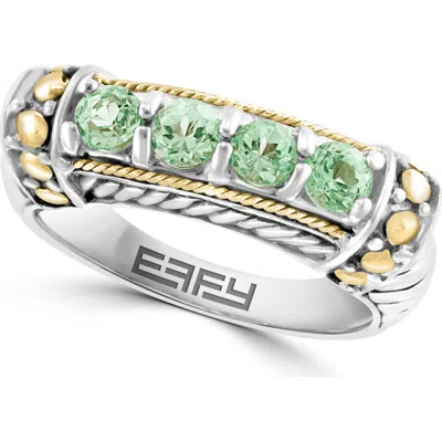 Effy Two Tone Amethyst Ring In Silver