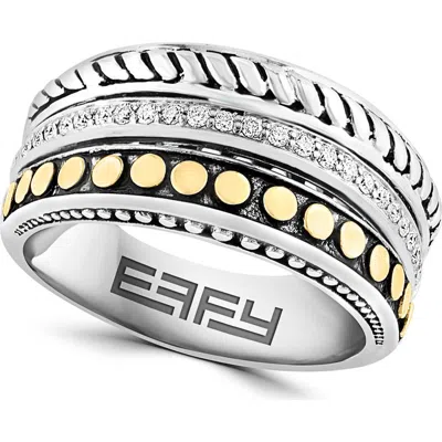Effy Two-tone Diamond Band Ring In Multi