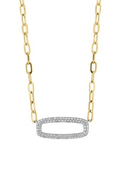 Effy Two-tone Diamond Bar Pendant Necklace In Gold