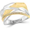 Effy Two-tone Diamond Crisscross Ring In Silver Multi