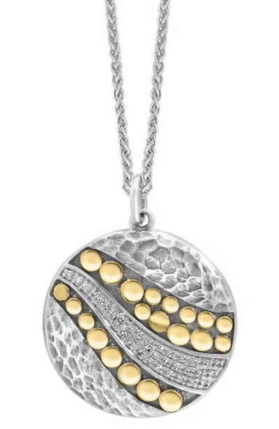Effy Two Tone Diamond Pavé Pendant Necklace In Metallic