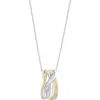 Effy Two-tone Diamond Swirl Pendant Necklace In Metallic