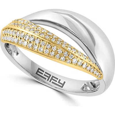 Effy Two-tone Pavé Diamond Ring In Silver Multi