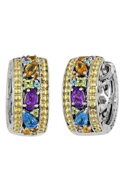 Effy Two-tone Semiprecious Stone Hoop Earrings In Gold
