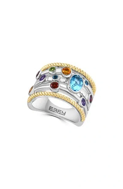 Effy Two-tone Semiprecious Stone Multiband Ring