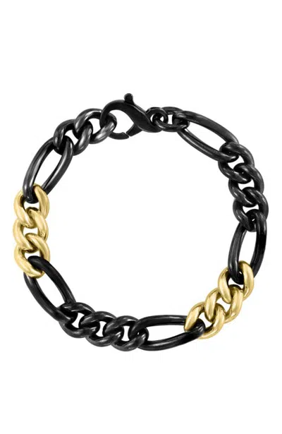 Effy Two-tone Sculpted Chain Bracelet In Sterling Silver In Black