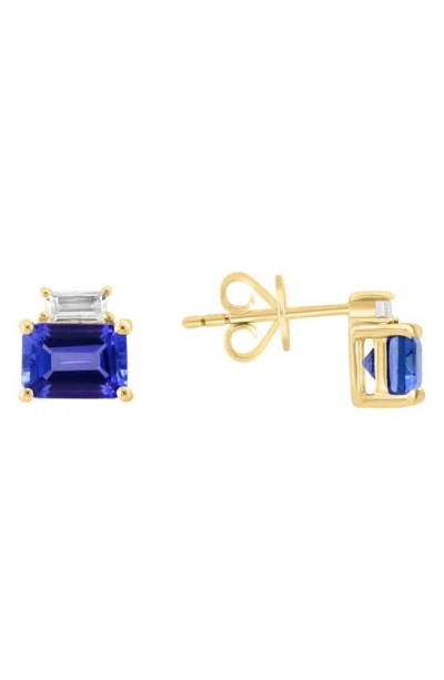 Effy White Sapphire & Tanzanite Stud Earrings In Blue