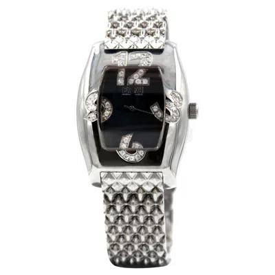 Pre-owned Effy White Sapphires Pave Dial Luxury Swiss Quartz Exotic Watch